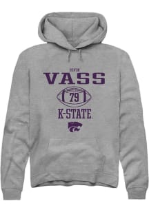 Devin Vass Rally Mens Graphite K-State Wildcats NIL Sport Icon Hooded Sweatshirt