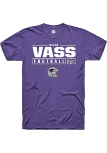 Devin Vass Purple K-State Wildcats NIL Stacked Box Short Sleeve T Shirt