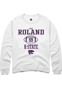 Gabriel Roland Rally Mens White K-State Wildcats NIL Sport Icon Crew Sweatshirt