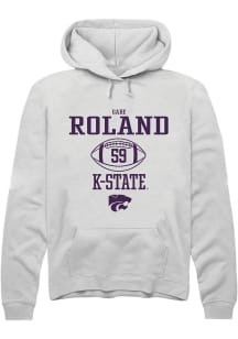 Gabriel Roland Rally Mens White K-State Wildcats NIL Sport Icon Hooded Sweatshirt