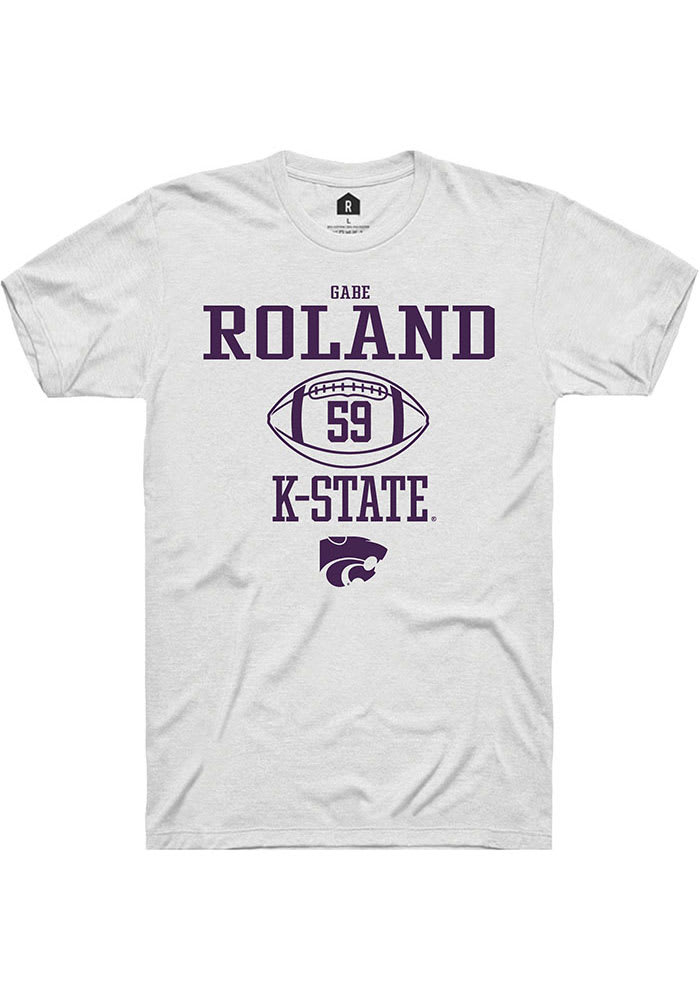 Gabriel Roland K-State Wildcats White Rally NIL Sport Icon Short Sleeve T Shirt