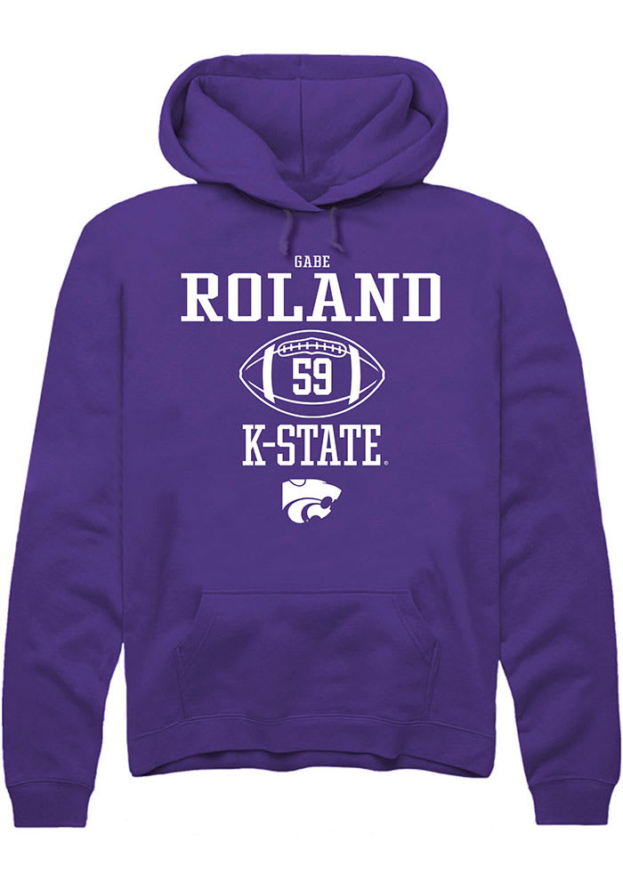 Gabriel Roland Rally K-State Wildcats Mens Purple NIL Sport Icon Long Sleeve Hoodie