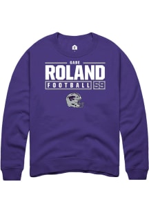 Gabriel Roland Rally Mens Purple K-State Wildcats NIL Stacked Box Crew Sweatshirt