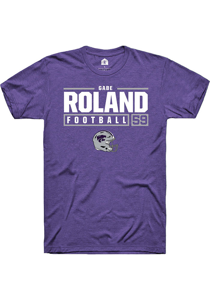 Gabriel Roland K-State Wildcats Purple Rally NIL Stacked Box Short Sleeve T Shirt