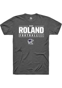 Gabriel Roland Dark Grey K-State Wildcats NIL Stacked Box Short Sleeve T Shirt