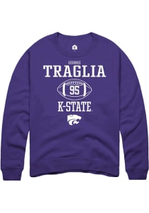 George Traglia Rally Mens Purple K-State Wildcats NIL Sport Icon Crew Sweatshirt