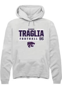 George Traglia Rally Mens White K-State Wildcats NIL Stacked Box Hooded Sweatshirt