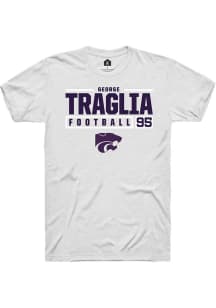 George Traglia  K-State Wildcats White Rally NIL Stacked Box Short Sleeve T Shirt