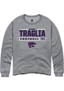 George Traglia Rally Mens Graphite K-State Wildcats NIL Stacked Box Crew Sweatshirt