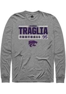 George Traglia  K-State Wildcats Graphite Rally NIL Stacked Box Long Sleeve T Shirt