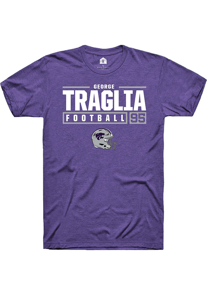 George Traglia K-State Wildcats Purple Rally NIL Stacked Box Short Sleeve T Shirt