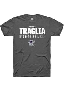 George Traglia  K-State Wildcats Dark Grey Rally NIL Stacked Box Short Sleeve T Shirt