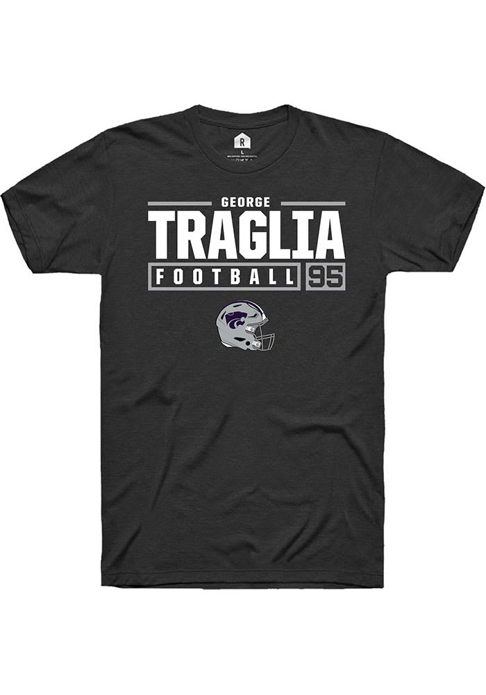 George Traglia K-State Wildcats Black Rally NIL Stacked Box Short Sleeve T Shirt