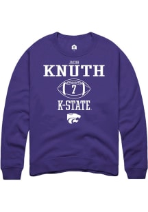 Jacob Knuth Rally Mens Purple K-State Wildcats NIL Sport Icon Crew Sweatshirt