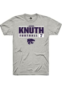 Jacob Knuth Ash K-State Wildcats NIL Stacked Box Short Sleeve T Shirt