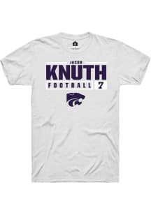 Jacob Knuth White K-State Wildcats NIL Stacked Box Short Sleeve T Shirt