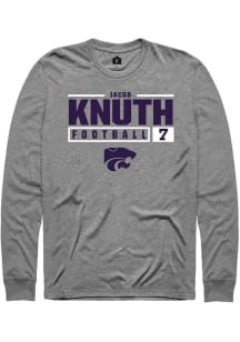 Jacob Knuth Rally Mens Graphite K-State Wildcats NIL Stacked Box Tee