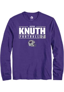 Jacob Knuth Rally Mens Purple K-State Wildcats NIL Stacked Box Tee