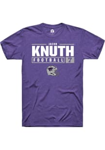 Jacob Knuth Purple K-State Wildcats NIL Stacked Box Short Sleeve T Shirt