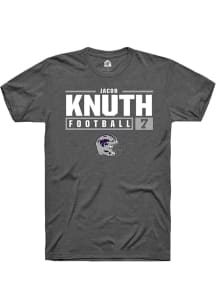 Jacob Knuth Dark Grey K-State Wildcats NIL Stacked Box Short Sleeve T Shirt