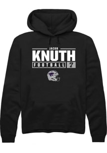 Jacob Knuth Rally Mens Black K-State Wildcats NIL Stacked Box Hooded Sweatshirt