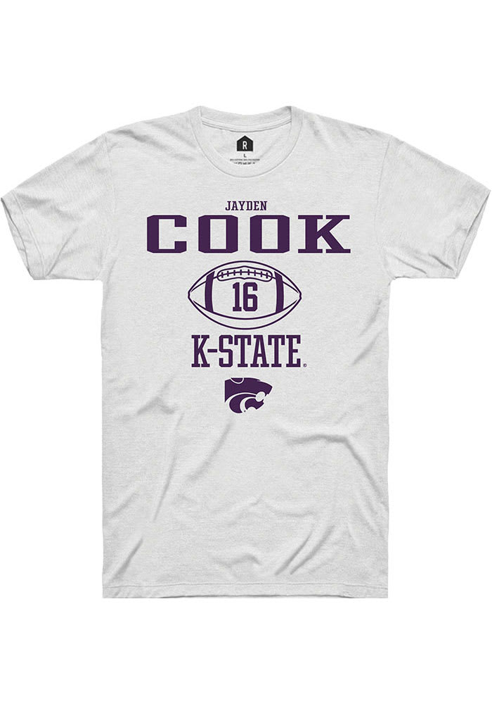 Jayden Cook K-State Wildcats White Rally NIL Sport Icon Short Sleeve T Shirt