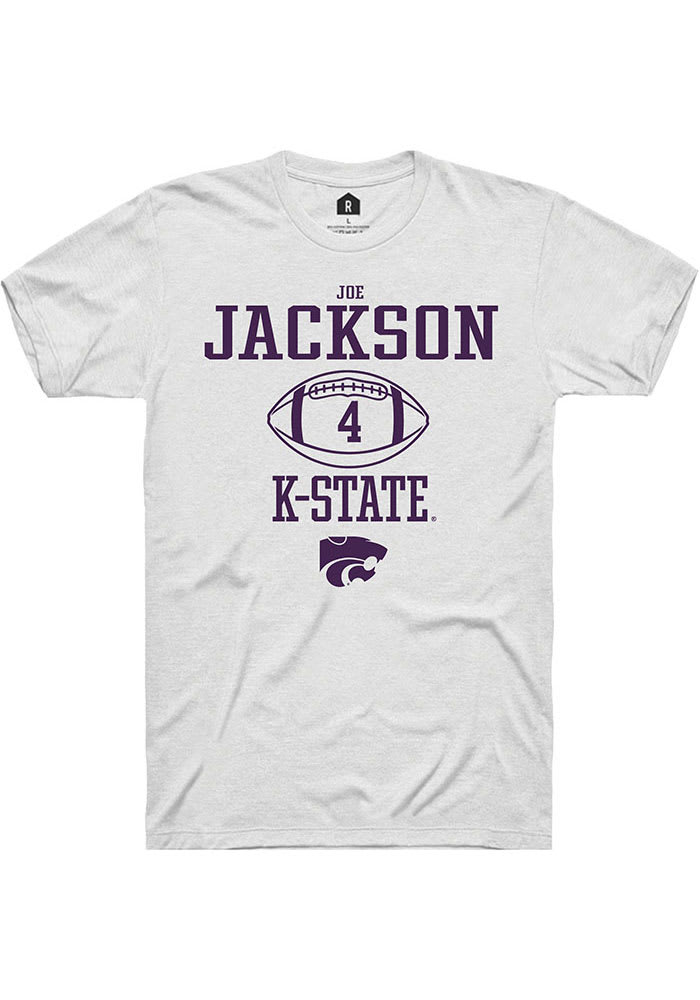 Joe Jackson K-State Wildcats White Rally NIL Sport Icon Short Sleeve T Shirt