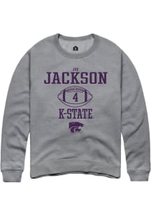 Joe Jackson  Rally K-State Wildcats Mens Graphite NIL Sport Icon Long Sleeve Crew Sweatshirt