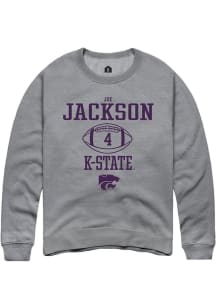 Joe Jackson Rally Mens Graphite K-State Wildcats NIL Sport Icon Crew Sweatshirt