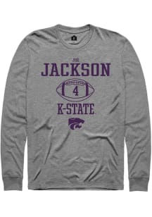 Joe Jackson  K-State Wildcats Graphite Rally NIL Sport Icon Long Sleeve T Shirt