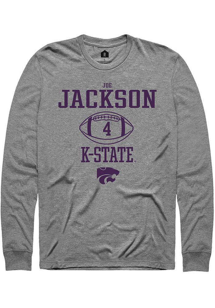 Joe Jackson K-State Wildcats Grey Rally NIL Sport Icon Long Sleeve T Shirt