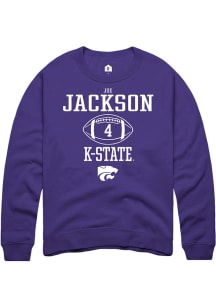 Joe Jackson Rally Mens Purple K-State Wildcats NIL Sport Icon Crew Sweatshirt