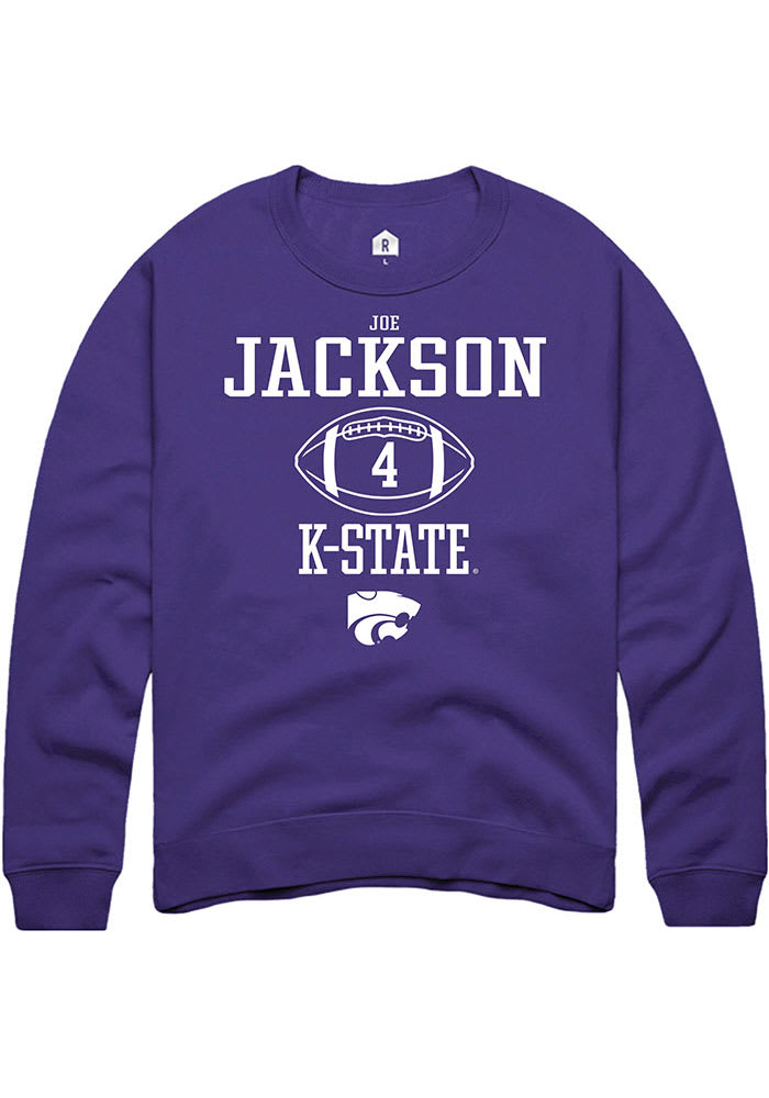 Joe Jackson Rally K-State Wildcats Mens Purple NIL Sport Icon Long Sleeve Crew Sweatshirt