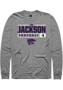 Joe Jackson  K-State Wildcats Graphite Rally NIL Stacked Box Long Sleeve T Shirt
