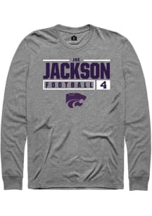 Joe Jackson Rally Mens Graphite K-State Wildcats NIL Stacked Box Tee