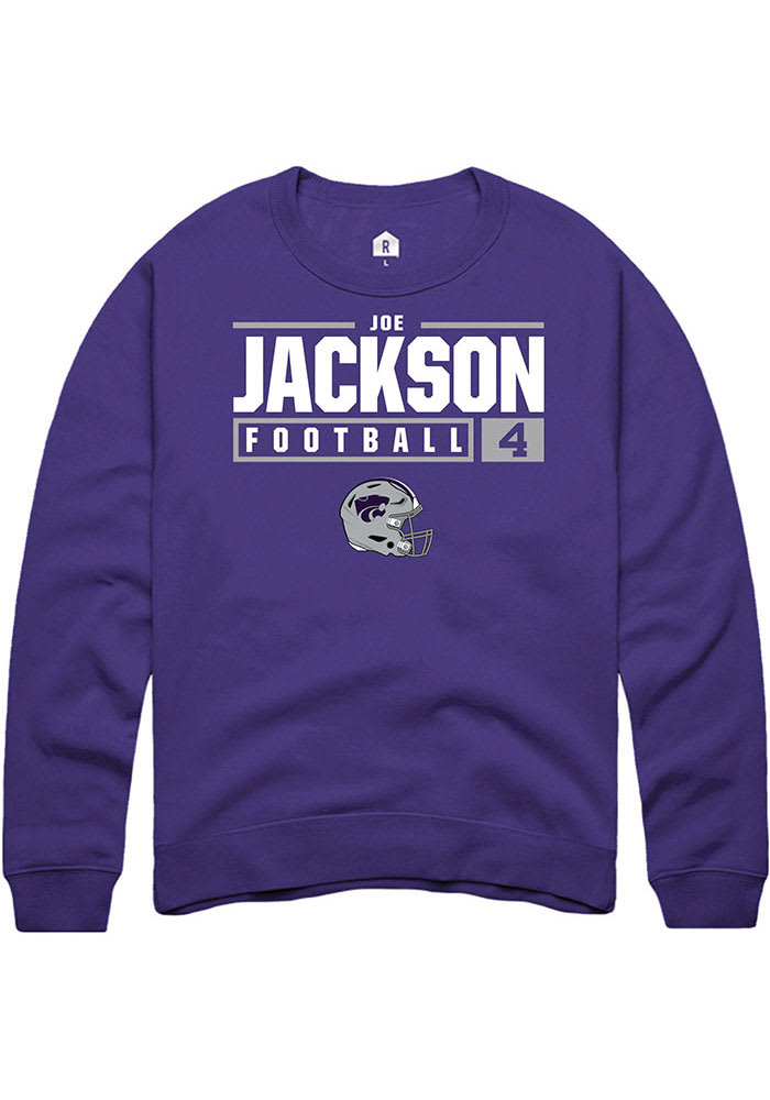 Joe Jackson Rally K-State Wildcats Mens Purple NIL Stacked Box Long Sleeve Crew Sweatshirt