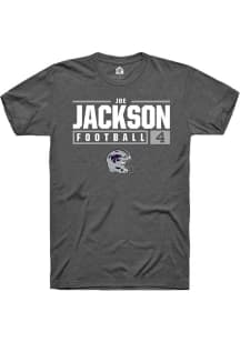 Joe Jackson  K-State Wildcats Dark Grey Rally NIL Stacked Box Short Sleeve T Shirt