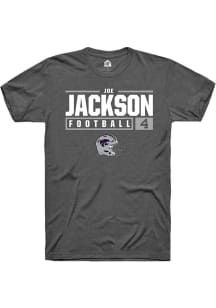 Joe Jackson Dark Grey K-State Wildcats NIL Stacked Box Short Sleeve T Shirt