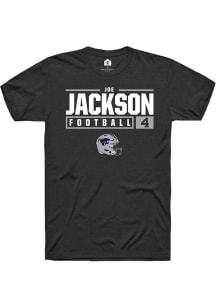 Joe Jackson  K-State Wildcats Black Rally NIL Stacked Box Short Sleeve T Shirt