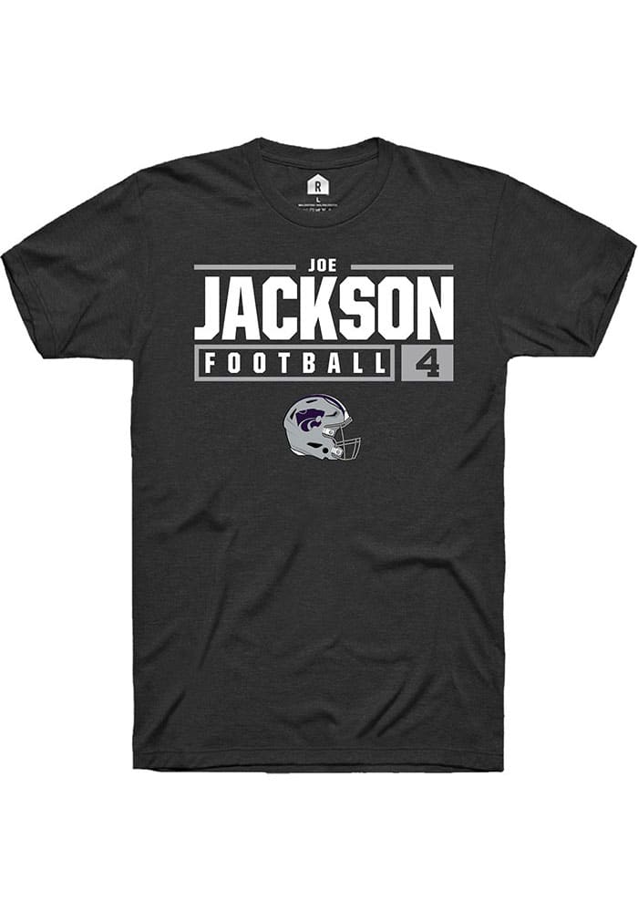 Joe Jackson K-State Wildcats Black Rally NIL Stacked Box Short Sleeve T Shirt