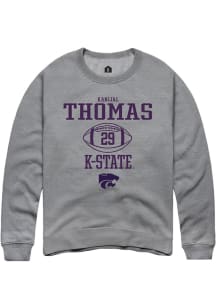 Kanijal Thomas Rally Mens Graphite K-State Wildcats NIL Sport Icon Crew Sweatshirt