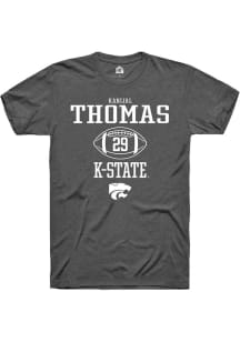 Kanijal Thomas Dark Grey K-State Wildcats NIL Sport Icon Short Sleeve T Shirt