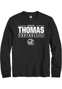 Kanijal Thomas Rally Mens Black K-State Wildcats NIL Stacked Box Tee