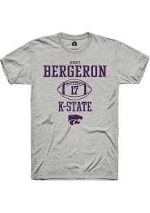 Mikey Bergeron  K-State Wildcats Ash Rally NIL Sport Icon Short Sleeve T Shirt