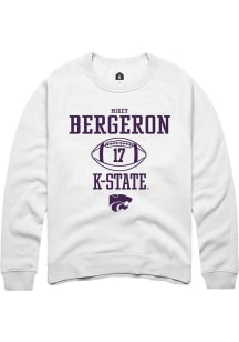 Mikey Bergeron  Rally K-State Wildcats Mens White NIL Sport Icon Long Sleeve Crew Sweatshirt