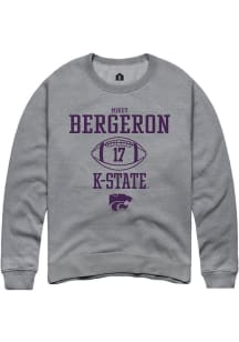 Mikey Bergeron  Rally K-State Wildcats Mens Graphite NIL Sport Icon Long Sleeve Crew Sweatshirt