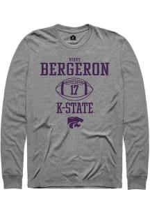 Mikey Bergeron  K-State Wildcats Graphite Rally NIL Sport Icon Long Sleeve T Shirt