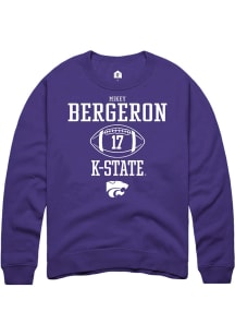 Mikey Bergeron  Rally K-State Wildcats Mens Purple NIL Sport Icon Long Sleeve Crew Sweatshirt