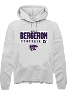 Mikey Bergeron  Rally K-State Wildcats Mens White NIL Stacked Box Long Sleeve Hoodie