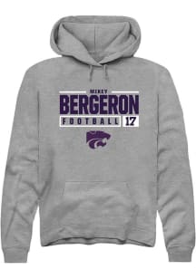 Mikey Bergeron  Rally K-State Wildcats Mens Graphite NIL Stacked Box Long Sleeve Hoodie